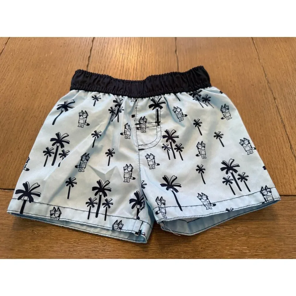 Bluey Baby White Drawstring Waistband Toddler Swim Shorts Size 18 Months
